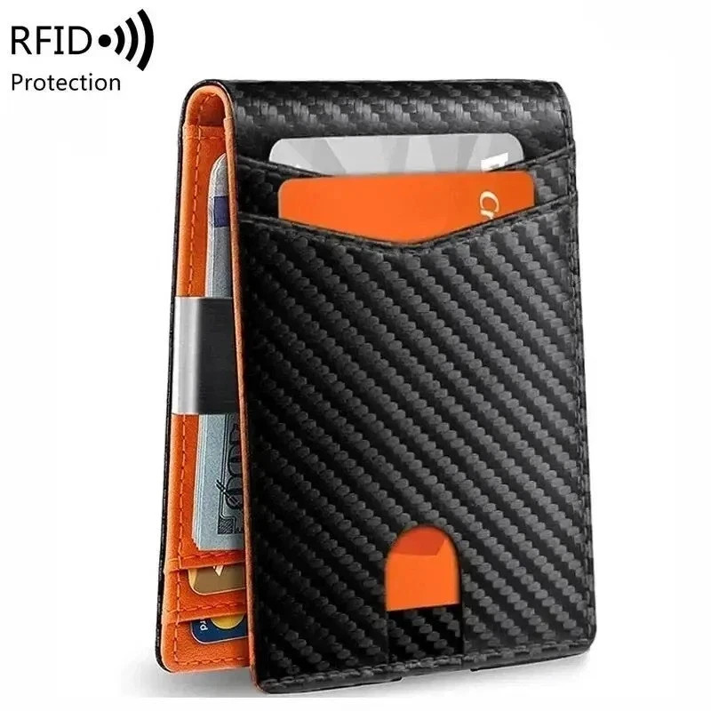 Men’s RFID Slim Wallet Credit Card Holder Thin Billfold Money Purse Black Case