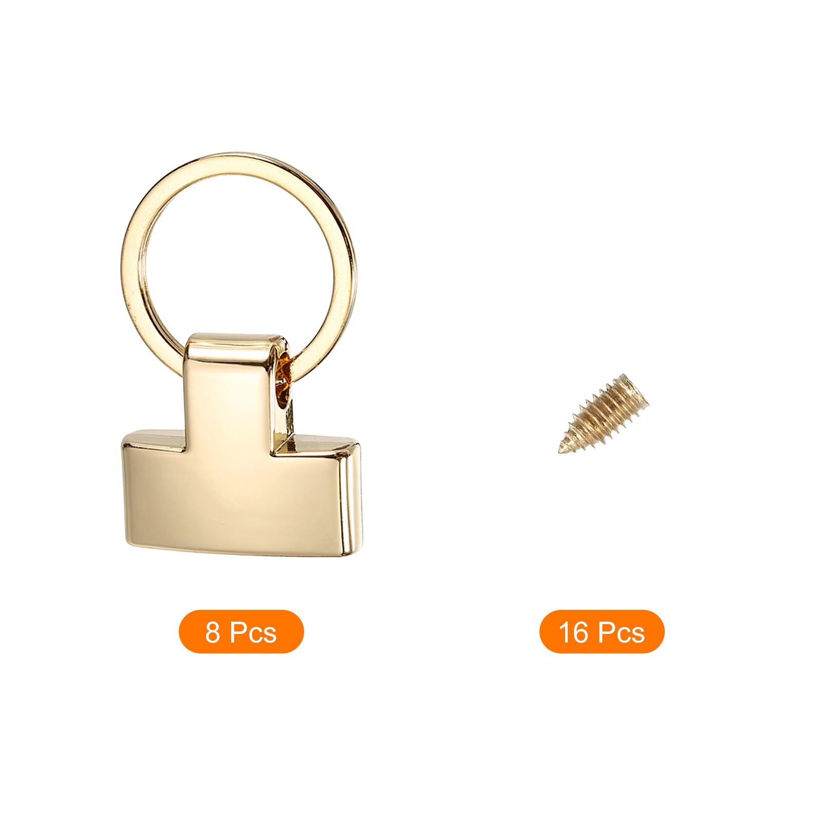 8Pcs 22mm/ 0.87″ Key Fob Hardware with Keychain Ring Purse Hardware Light Golden