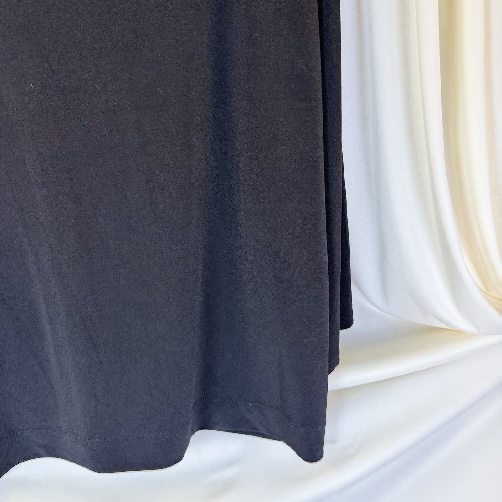 CHICO’S WOMEN’S TOP BLACK 3/4 DOLMAN SLEEVE STRETCH POLYESTER SPANDEX SIZE 2 M
