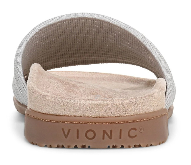 VIONIC Women’s Evie Knit Slide Sandal, Vapor Silver (NEW WT)