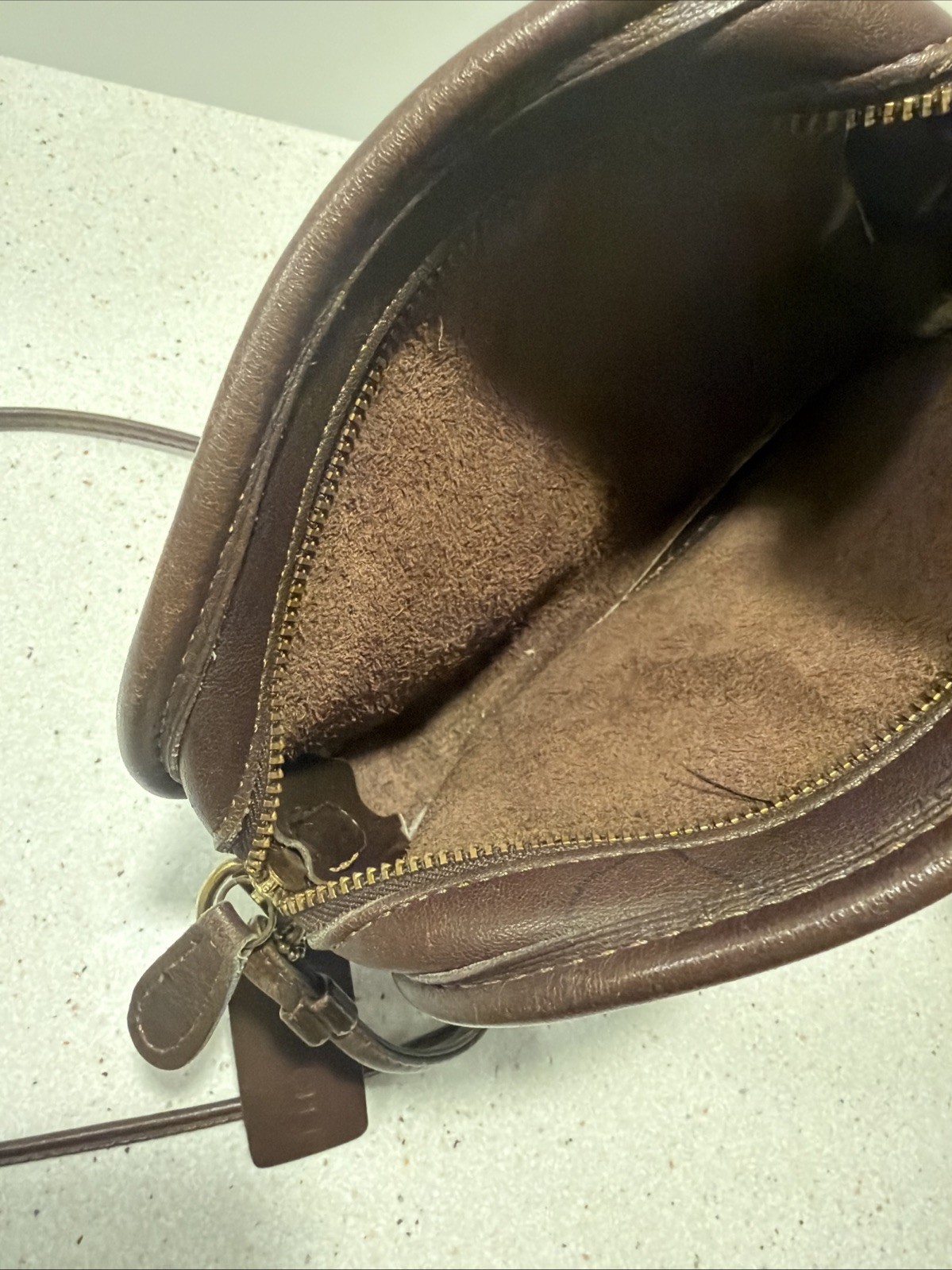 Vintage COACH 9017 Brown Crossbody Bag Mini Purse 7”x6”