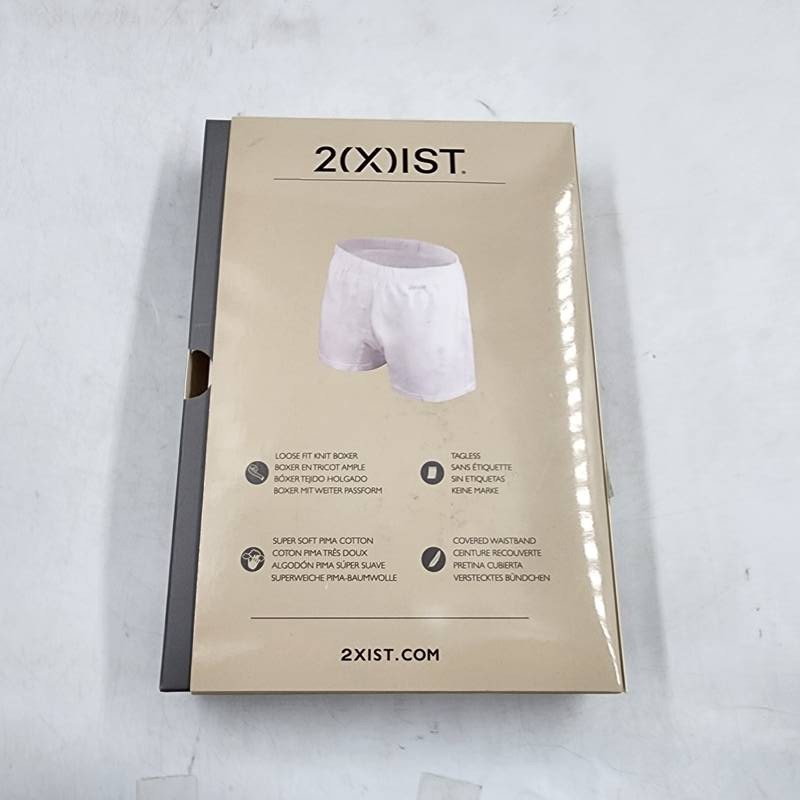 2(X)IST Pima Cotton Relaxed Breathable Knit Boxers Men’s L Black Elastic Waist