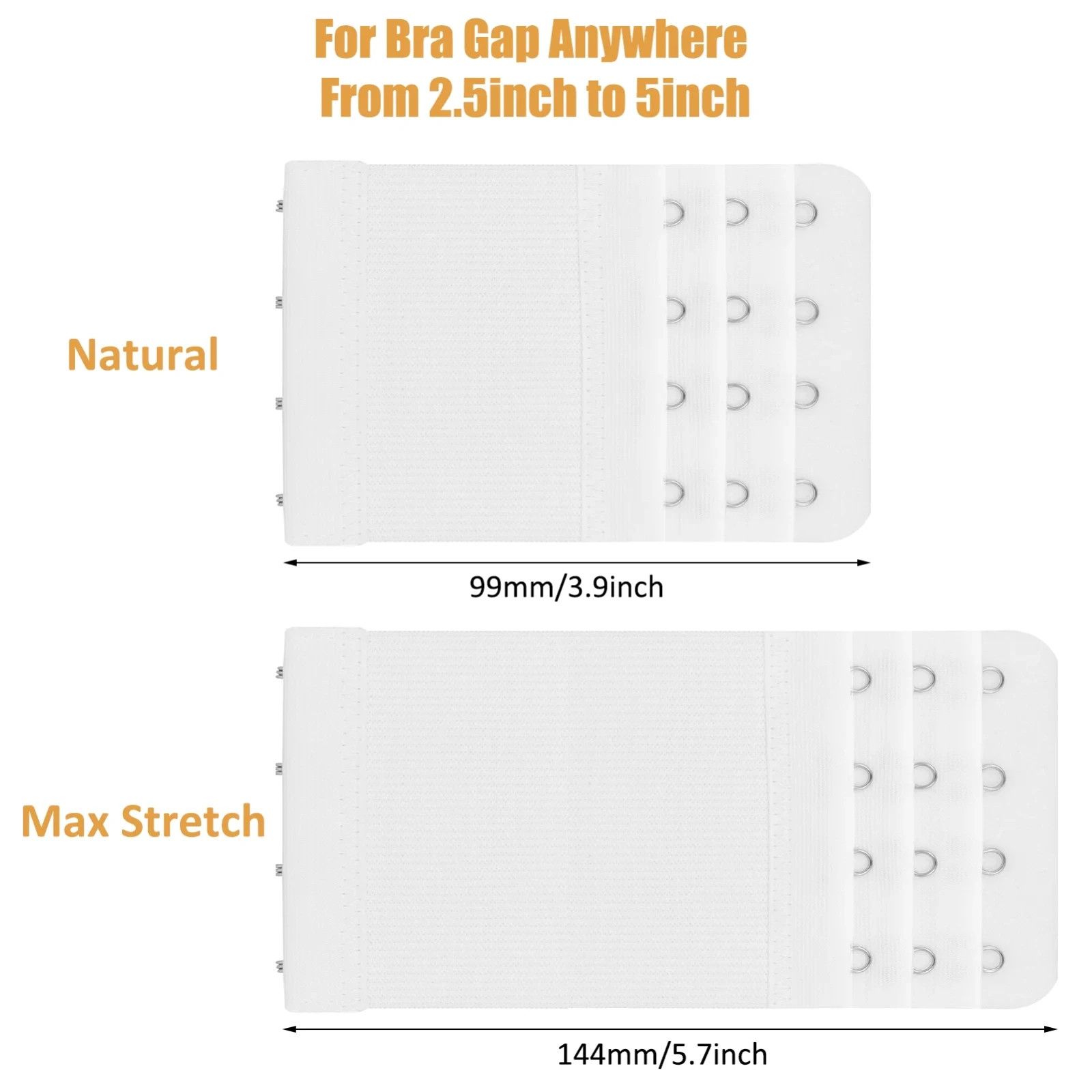 3ROW 2,3,4 Hook Bra Extender Extension Bra Strap Strapless Underwear Maternity