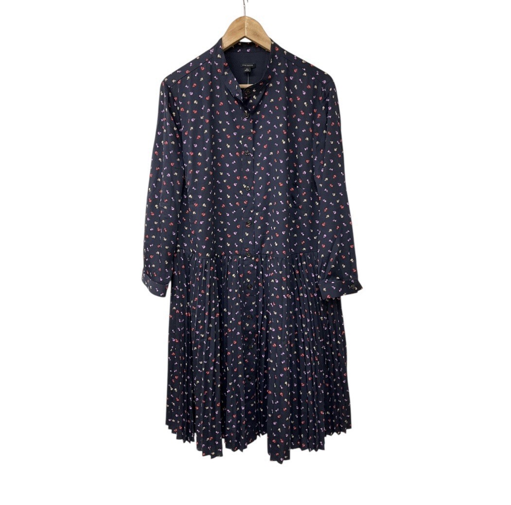 NWT Ann Taylor Floral Pleated Night Sky ShirtDress XXL