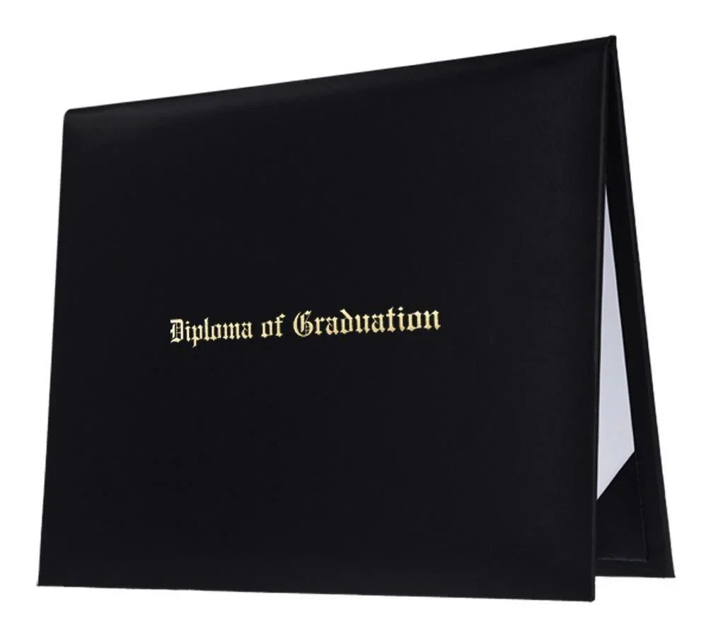 Black Imprinted Diploma Cover – High School Diploma Covers