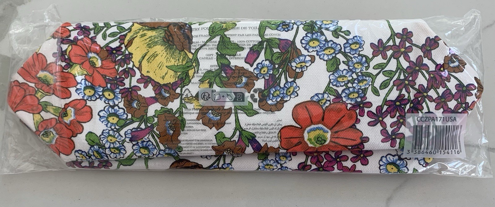 COACH Fragrance Pouch white floral toiletry cosmetic travel Bag flower design