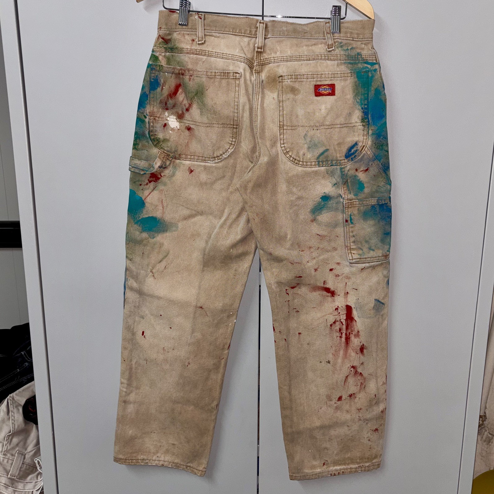 Vintage Dickies Painter Jeans 32×30 Distressed Paint Splatter Denim