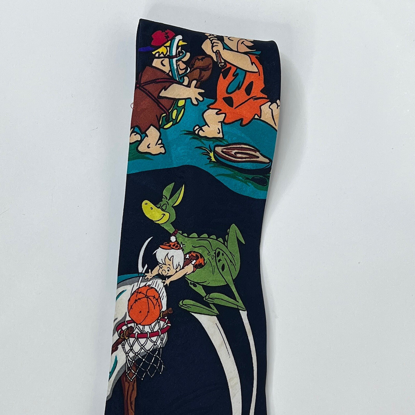 VTG Flintstones Mens Necktie Neck Tie Sports Hanna Barbera Basketball Football