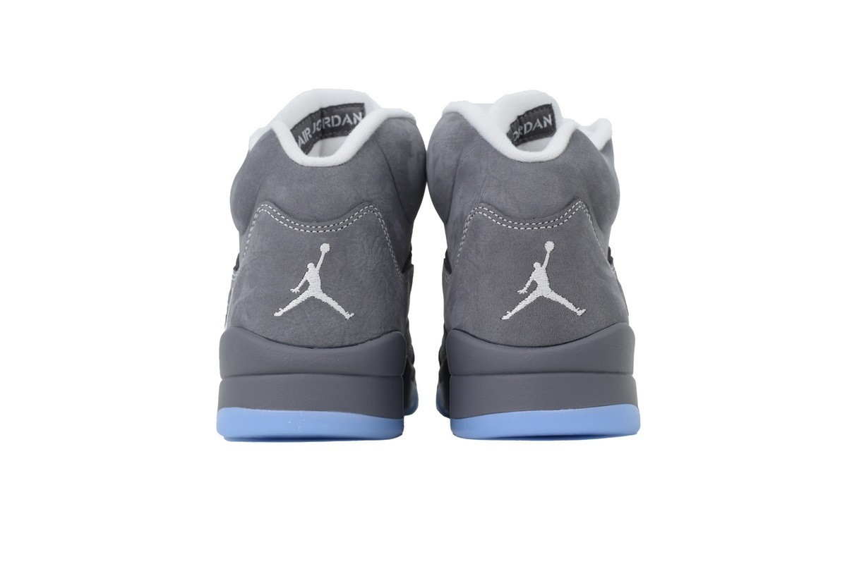 Nike Air Jordan 5 Wolf Grey Suede Mesh 23 Logo Retro Athletic Trainers For Men
