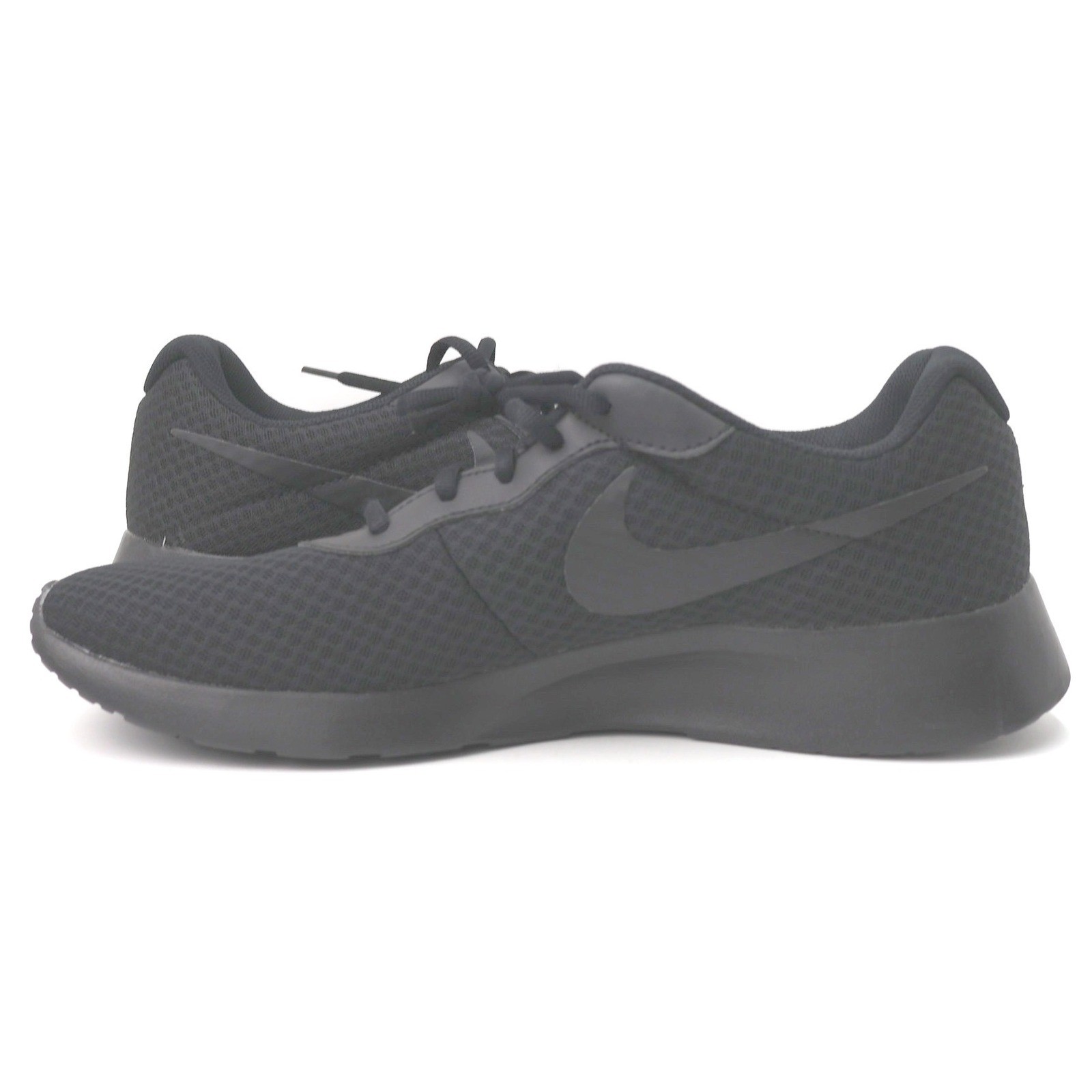 Nike Tanjun Mens Triple Black Mesh Running Shoes Low Top Sneakers Size 13