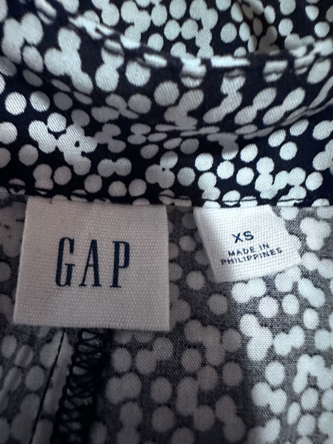 Gap Navy and White Dotted Pattern Short Sleeve Shift Dress
