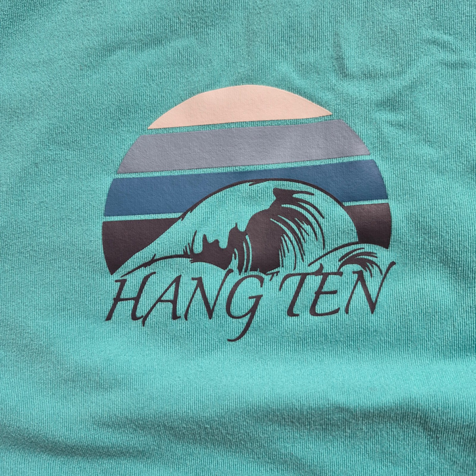 Hang Ten UV Protection 50+ Sea Foam Green Polyester Long Sleeve Shirt Size XL