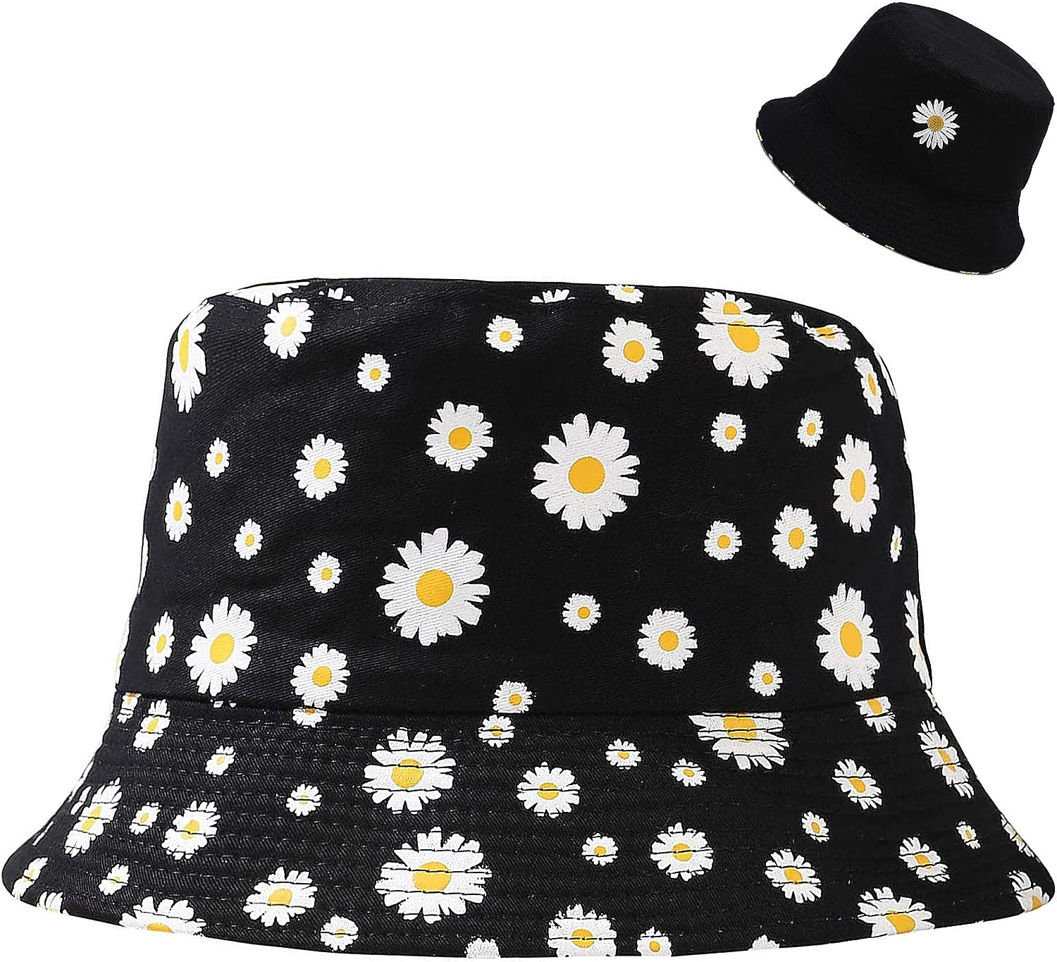 Unisex Bucket Hat Beach Sun Hat Aesthetic Fishing Hat for Men Women Teens, Rever