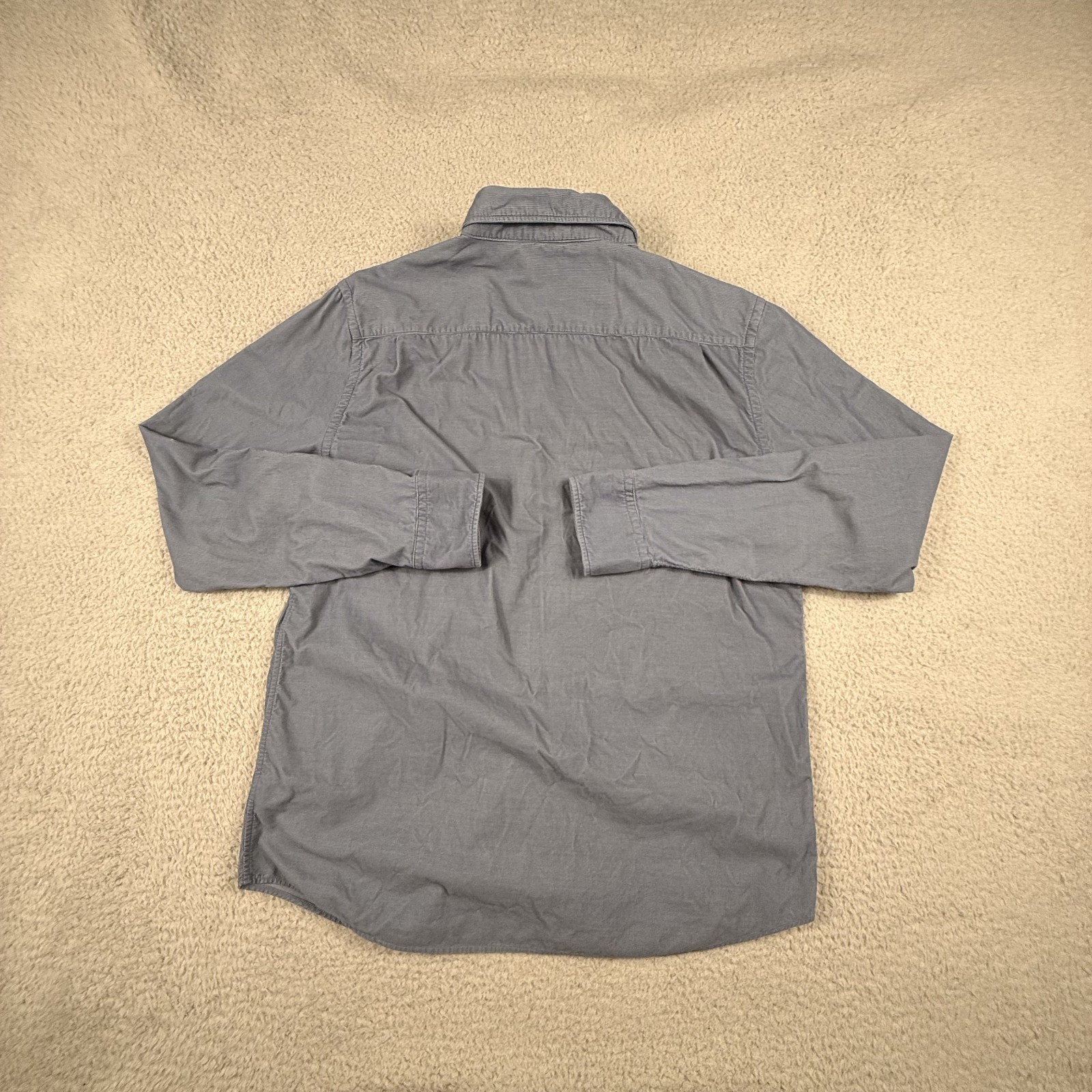 Faherty Shirt Men Large Blue Coruroy Needle Micro Cord Button Outdoor Beach READ
