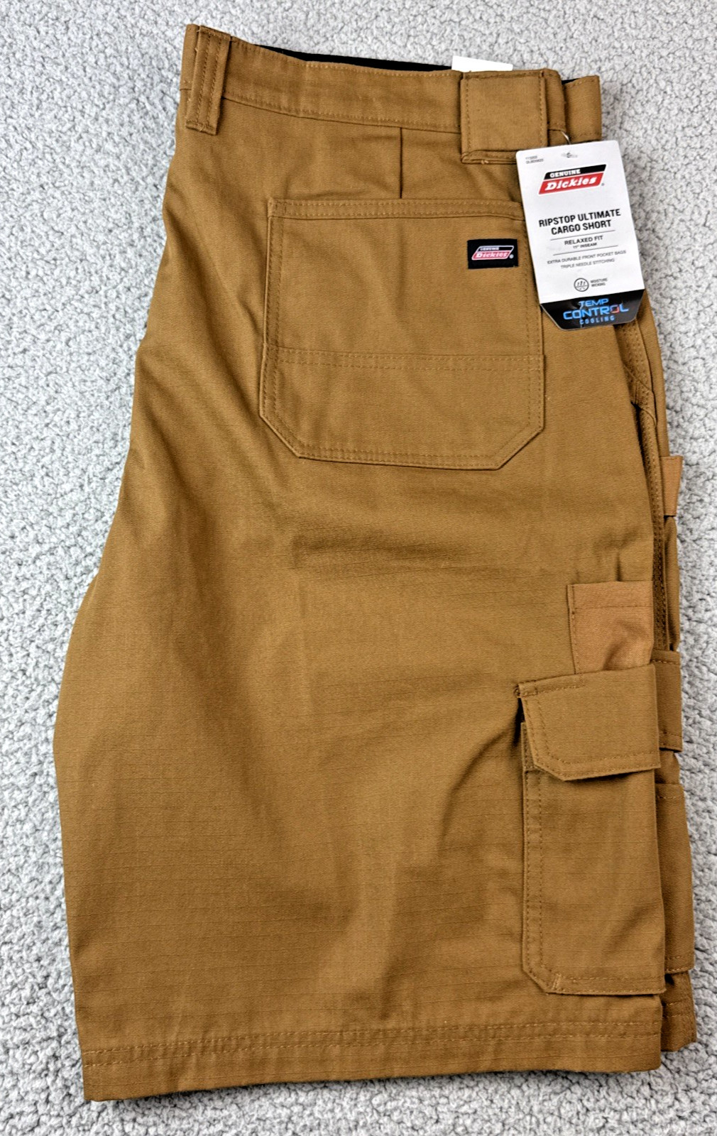Genuine Dickies Men’s Ripstop Ultimate Cargo Shorts Brown Relaxed Fit 38 NWT