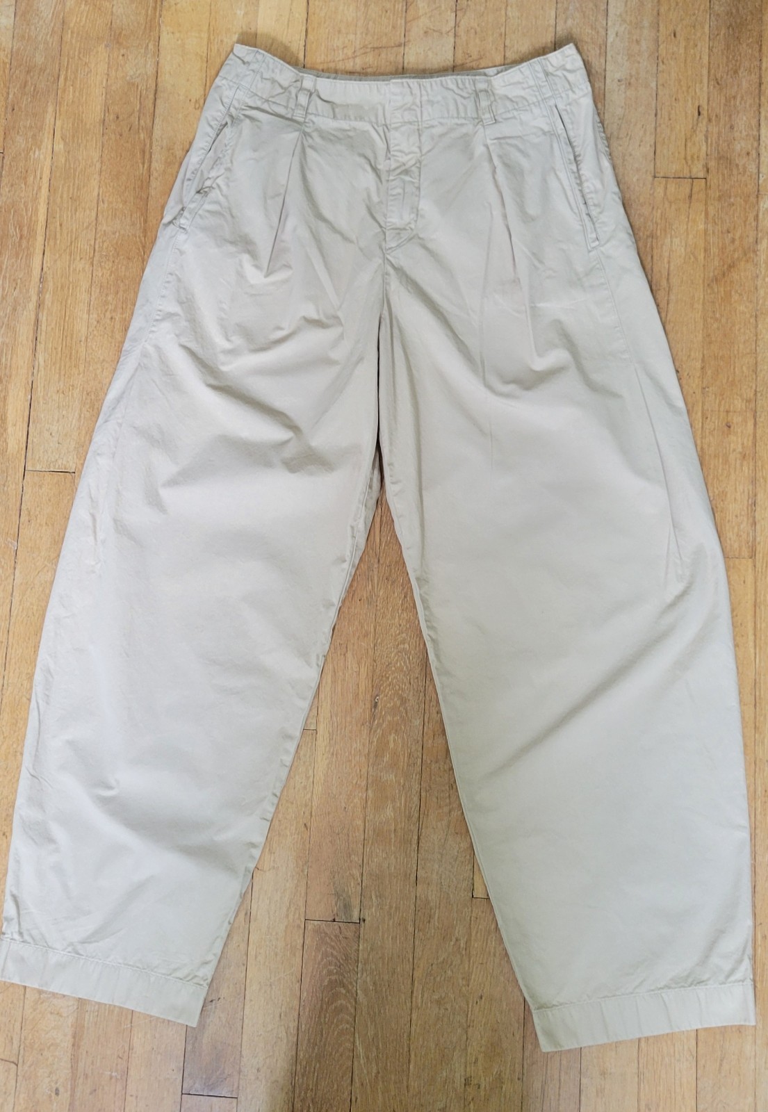 Rag & Bone Womens Size 10 Pleated Chino Pants 100% Cotton Beige Relaxed Trouser