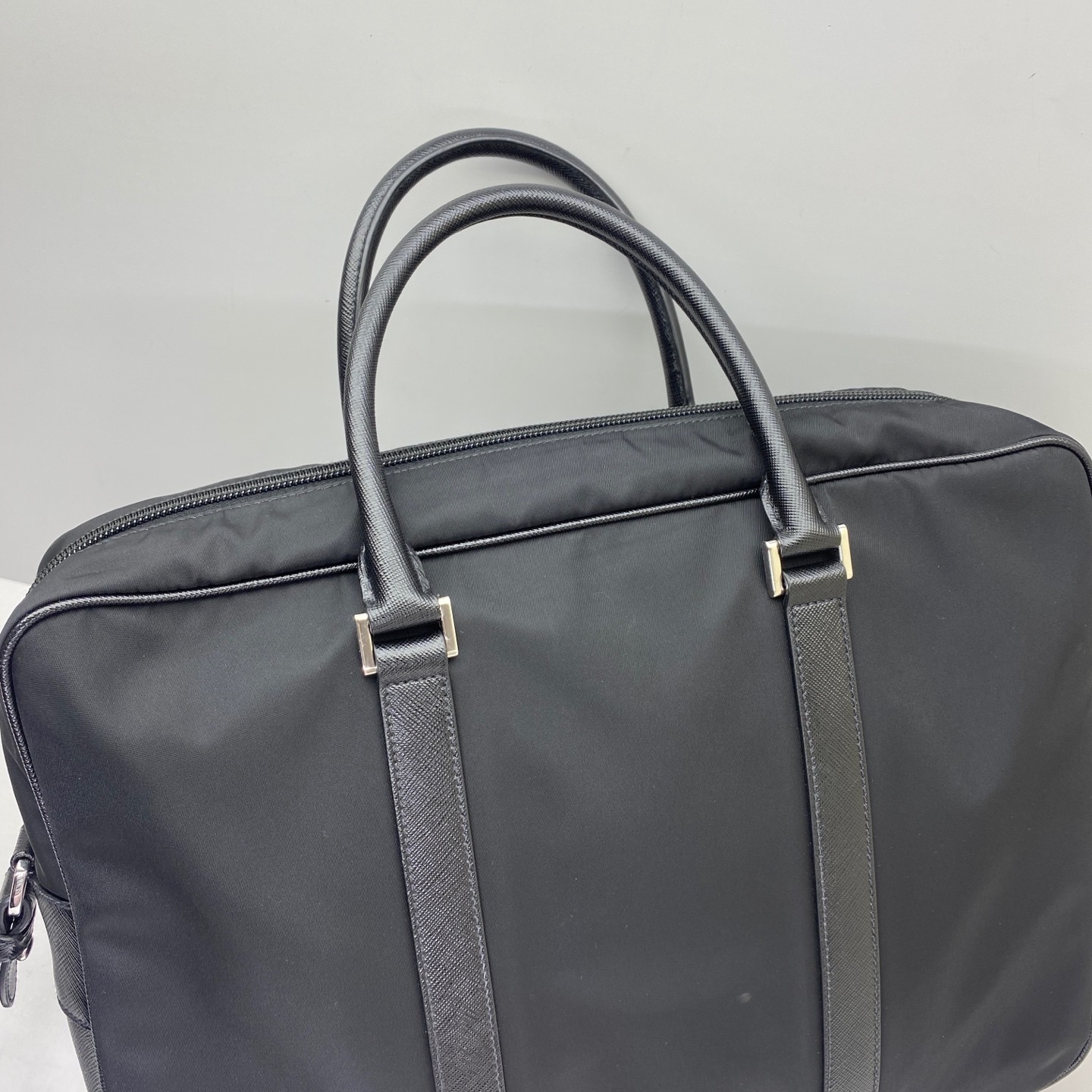 Prada Pre-Owned Authentic Briefcase Black Nylon Free Shipping 36x28x7cm