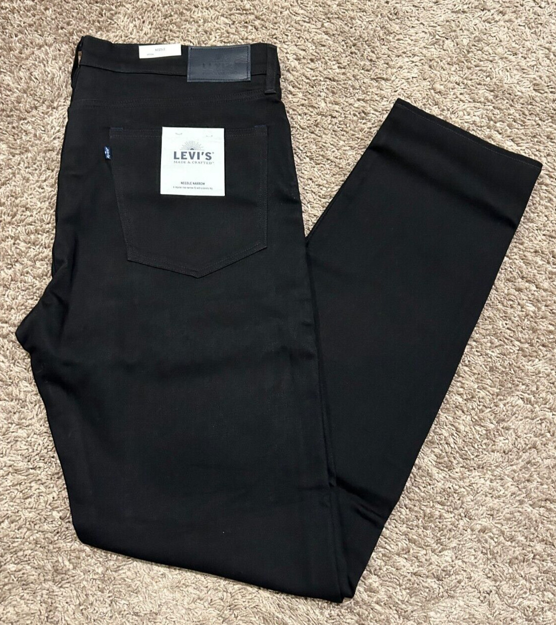 Levi’s Made & Crafted Needle Narrow Skinny Jean Black 37X34 NWT Defect RT$178 C4