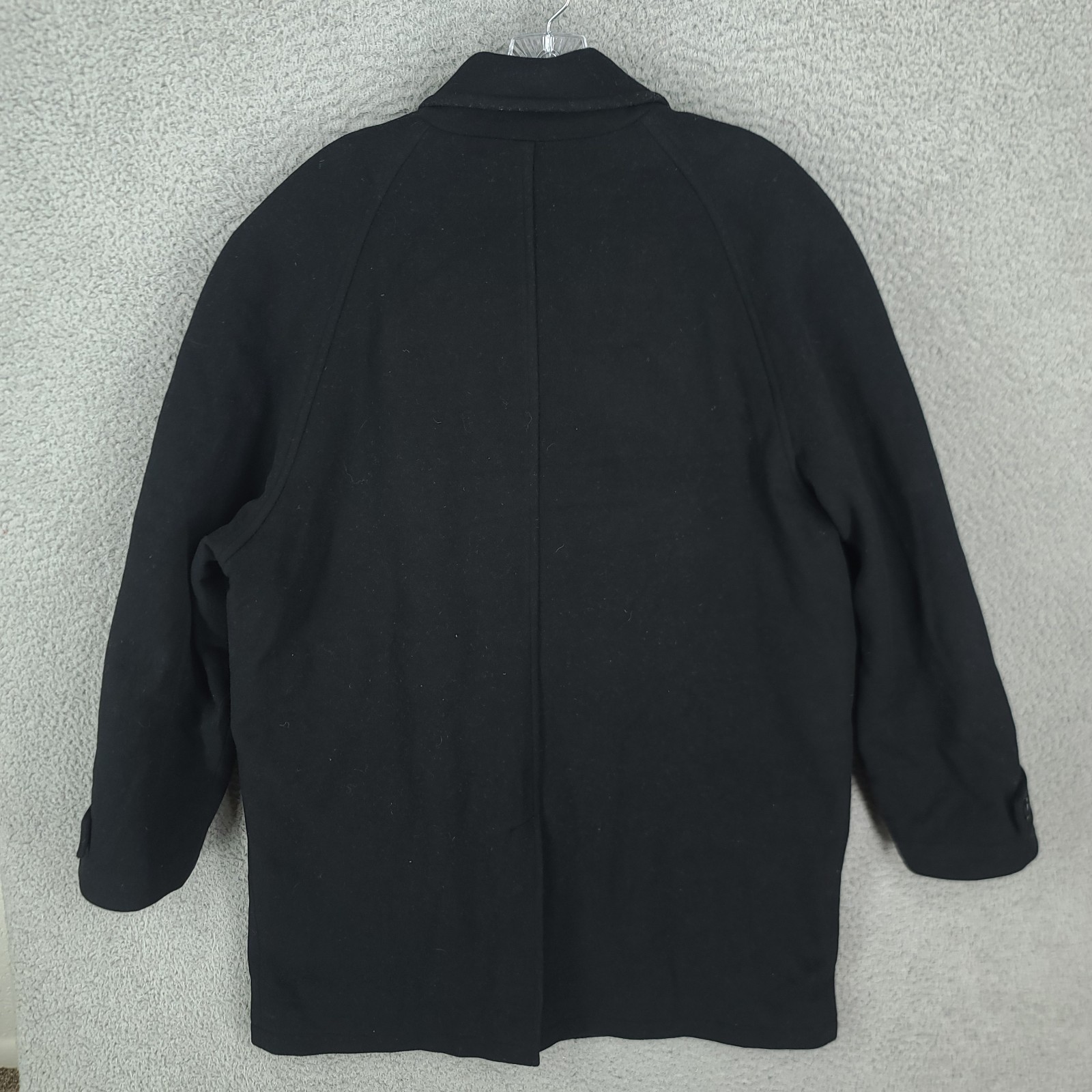 Valente Coat Mens 42 Long 75% Wool Cashmere Made In Italy Black Full Zip