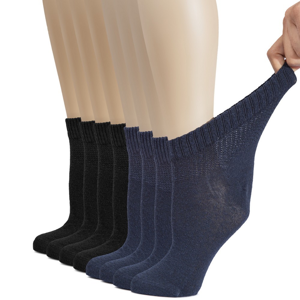 Cotton Diabetic Women Ankle Socks, Loose, Wide and Thin 8 Pairs, by Hugh Ugoli