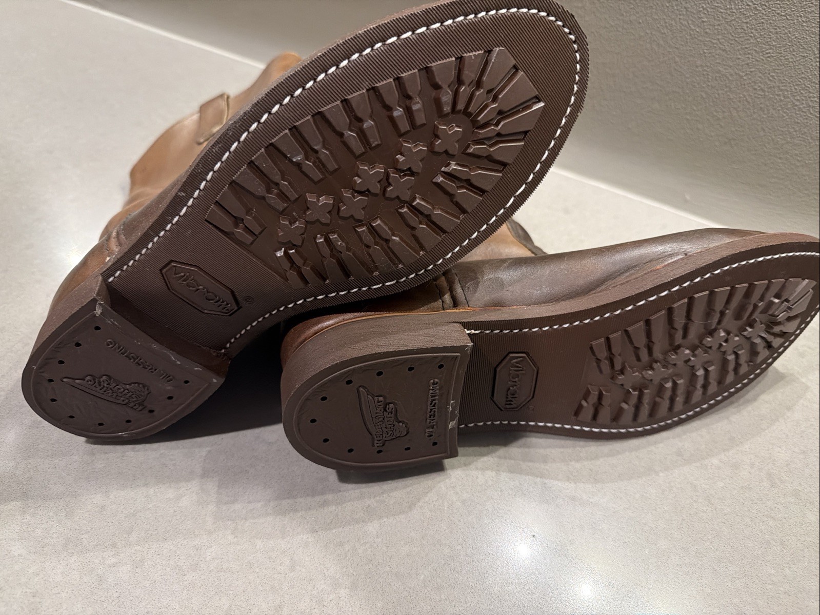 Red Wing Pecos BOOTS 9D With New Vibram 430 Mini-lug Soles