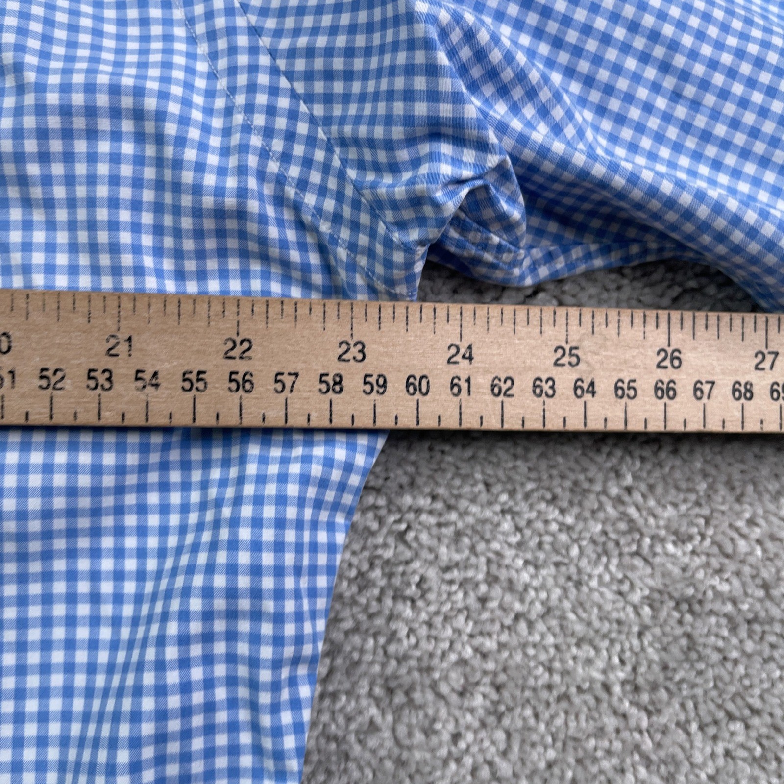 Ralph Lauren Shirt Mens Medium Blue Gingham Classic Fit Button Down Pony Logo