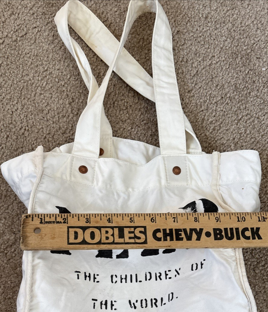 Feed 100 Children of the World Convertible Re-Usable Tote Bag Burlap/Cotton