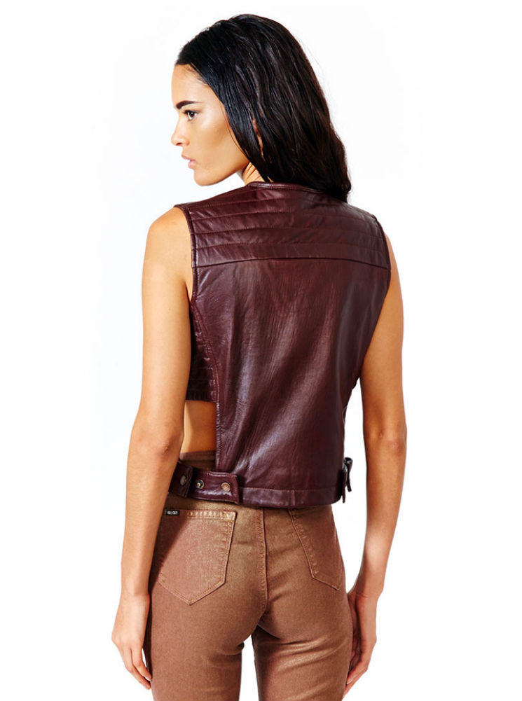 KILL CITY LIP SERVICE LEATHER BIKER MOTO ROCKER GOTHIC OX BLOOD JACKET VEST