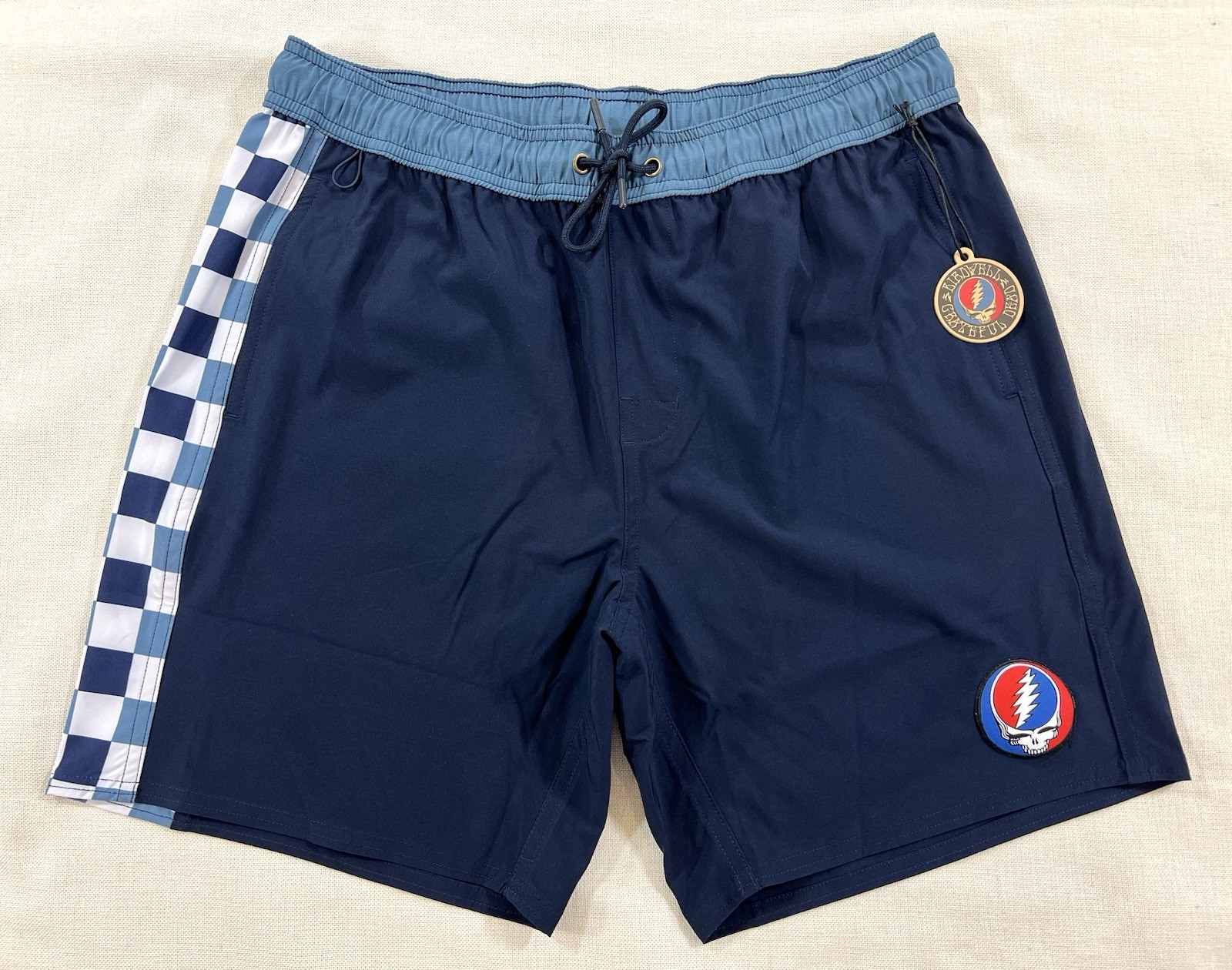 Birdwell Beach Britches Grateful Dead Board Shorts Dead Head Mens Medium Blue