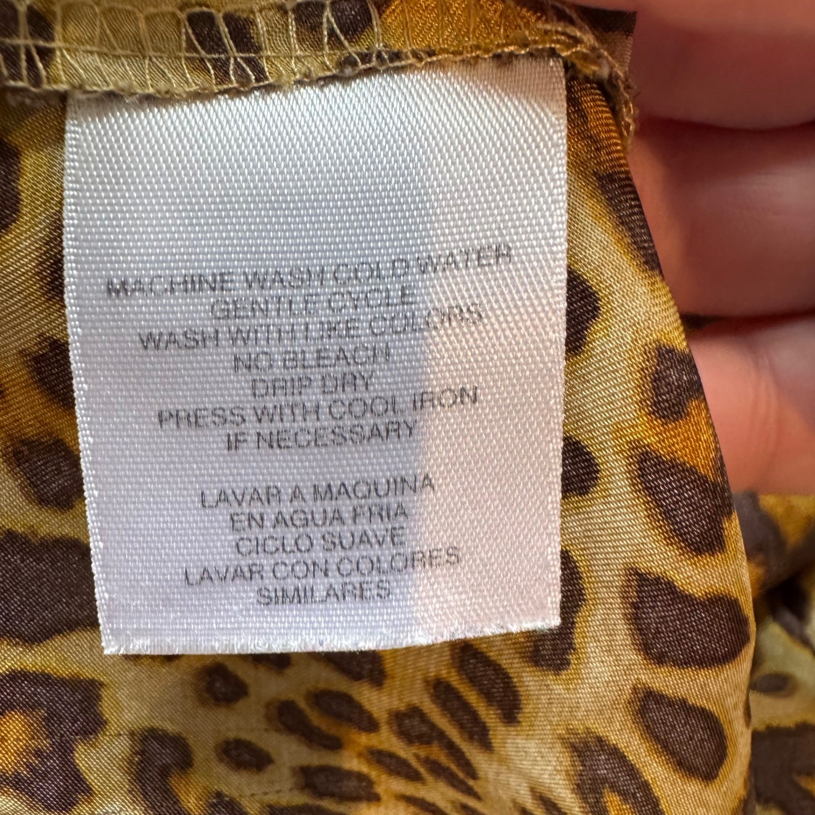 Jones New York Brown Leopard Print Blouse Split Neck Chic | Size Large