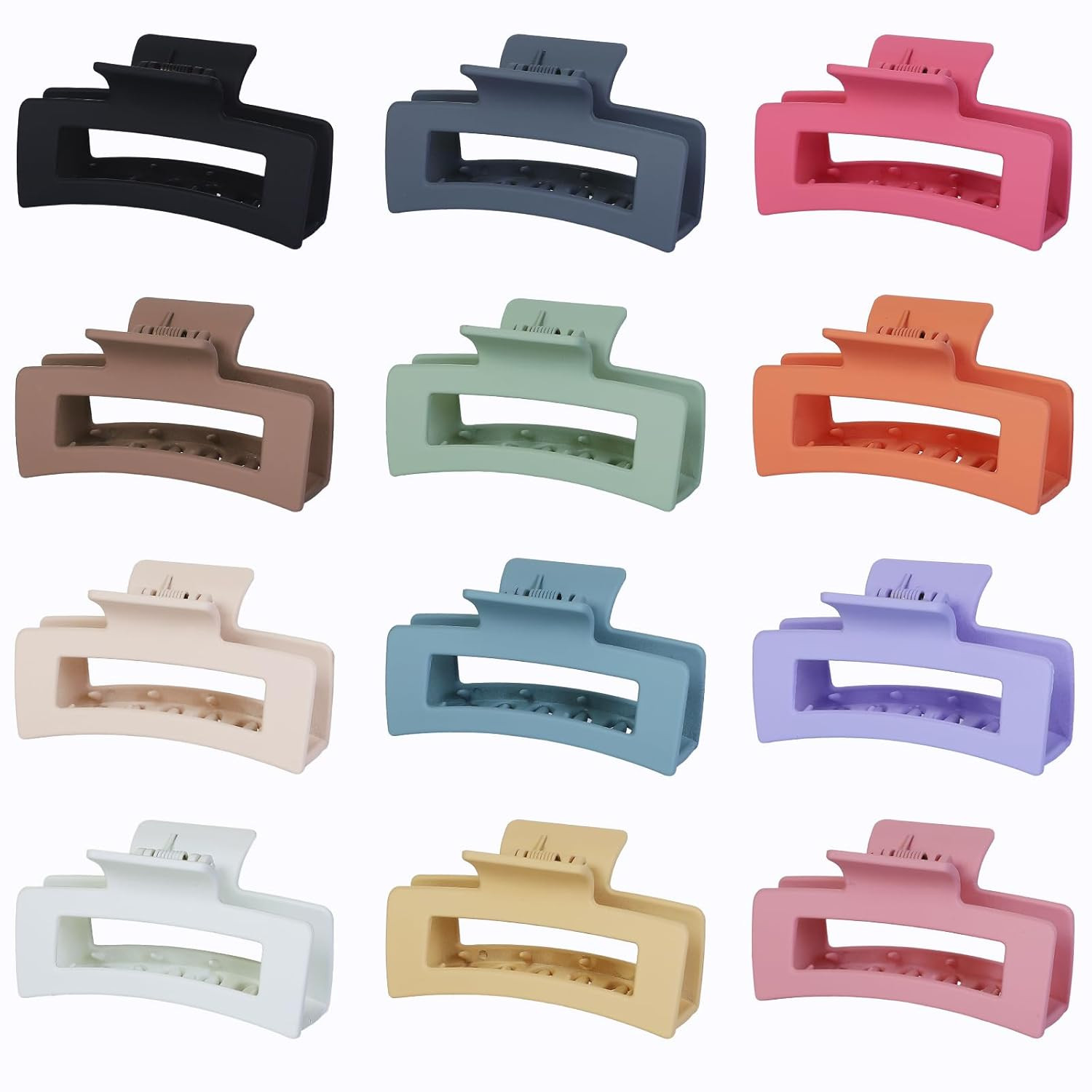12 Pcs Medium Hair Clips, 3.5 Inch, Colorful – Hair Clips for Thick and Thin Hai
