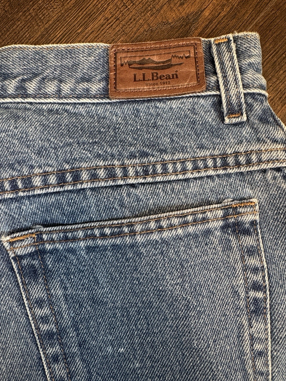 L.L.Bean Double L Vintage Women’s Blue Medium Denim Red Plaid Lined Jeans 12 Reg