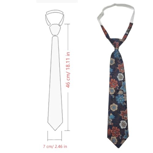 2.76in/7cm Zipper Ties Pre-tied Adjustable Skinny Zipper Neck Ties for