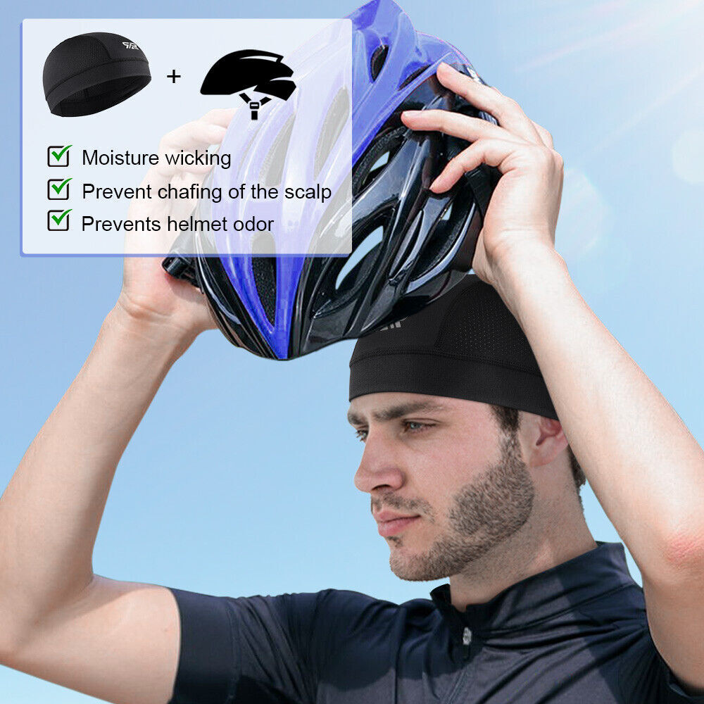 Cooling Moisture Sweat Wicking Dome Skull Cap Helmet Liner Bald Sport Beanie Hat