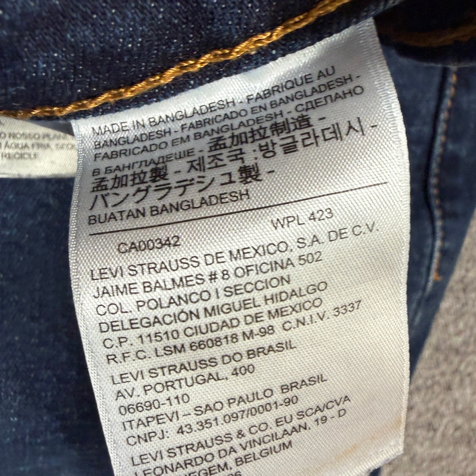 Levi’s 502 Jeans Mens 32×30 Blue Taper Dark Wash Stretch Denim