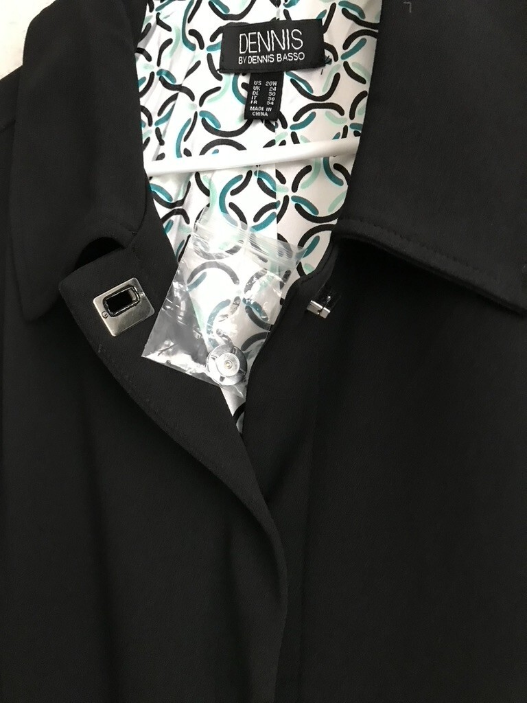 Dennis Basso Luxe Crepe Bracelet Sleeve Jacket – Black (Sz 20W) a479315