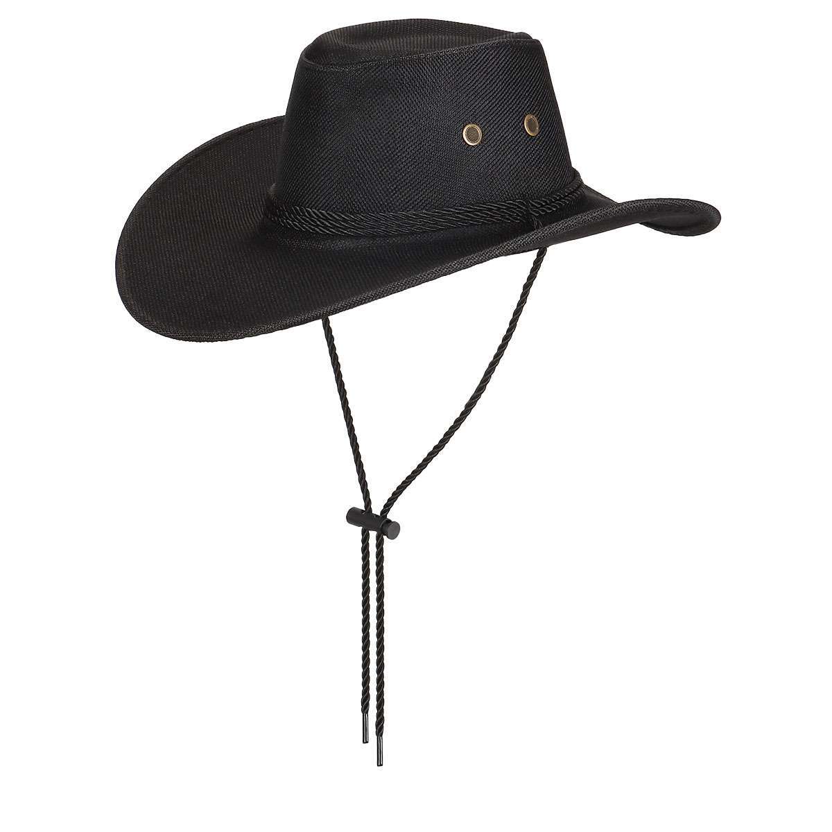 Summer Sun Bucket Cap Western Cowboy Fedora Straw Linen Mesh Hat Wide Big Brim