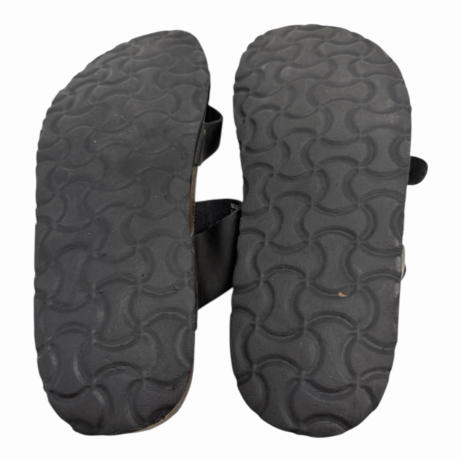 Mountain Sole Easy Slip-On Two Loop Design Leather Black Sandals Women’s Size 9