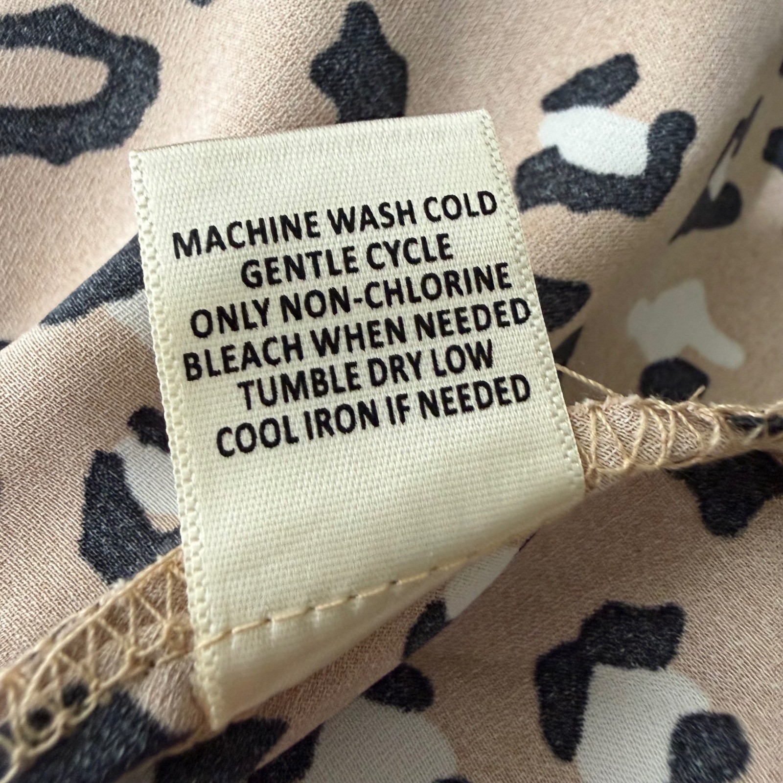 Skies Are Blue Leopard Print Cowl Neck Satin Camisole Top Tan XL NWT