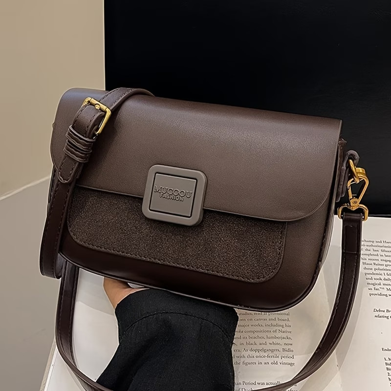 Women’s Crossbody Bag -Retro Style Small Square Shoulder Bag,Durable PU Material