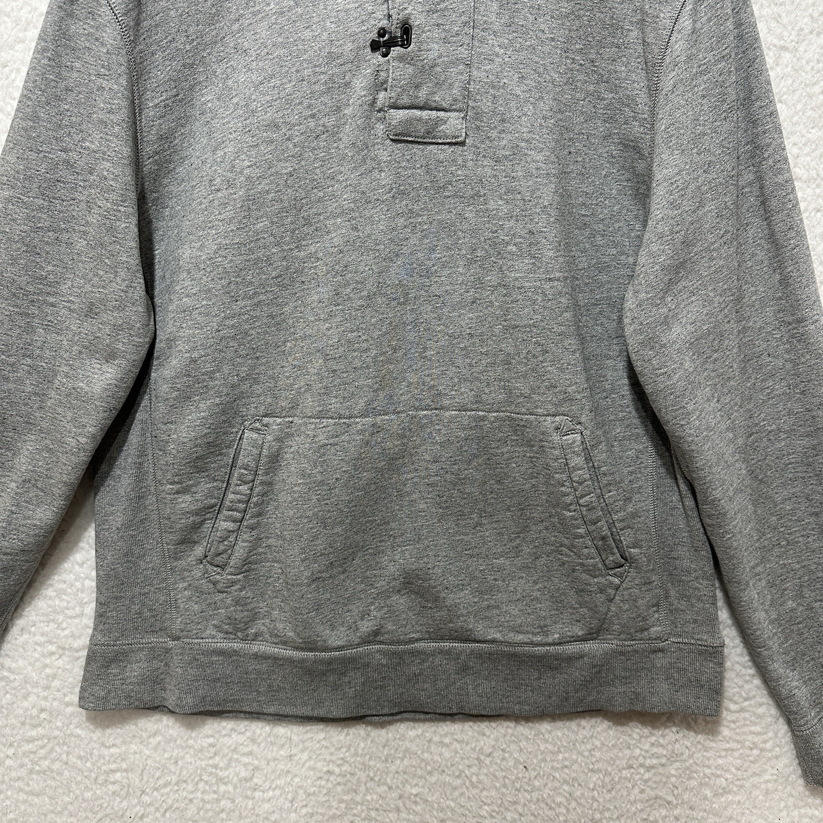 J.Crew Outerwear Fleece Hoodie Gray Deck Hook Heavyweight Sweater Size Large