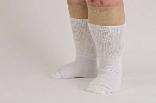 Extra Wide Comfort Athletic Socks, Size Large 12-16 WHITE 3-Pack