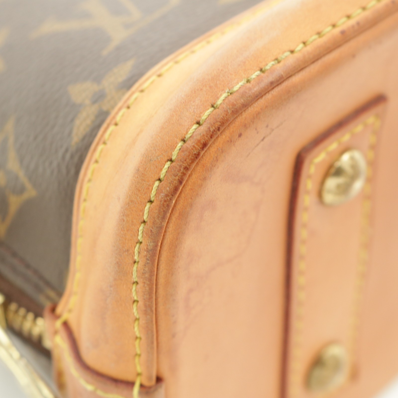 Auth.Louis Vuitton M53152 Alma BB Hand Bag Brown Monogram Canvas Serial: RFID