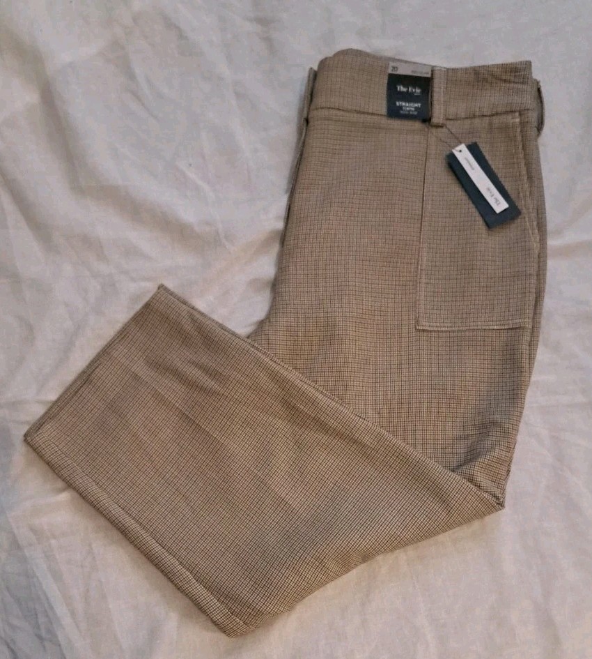M&S Retro 40s 50’s style Straight High Rise 7/8 check Women’s Trousers UK 20