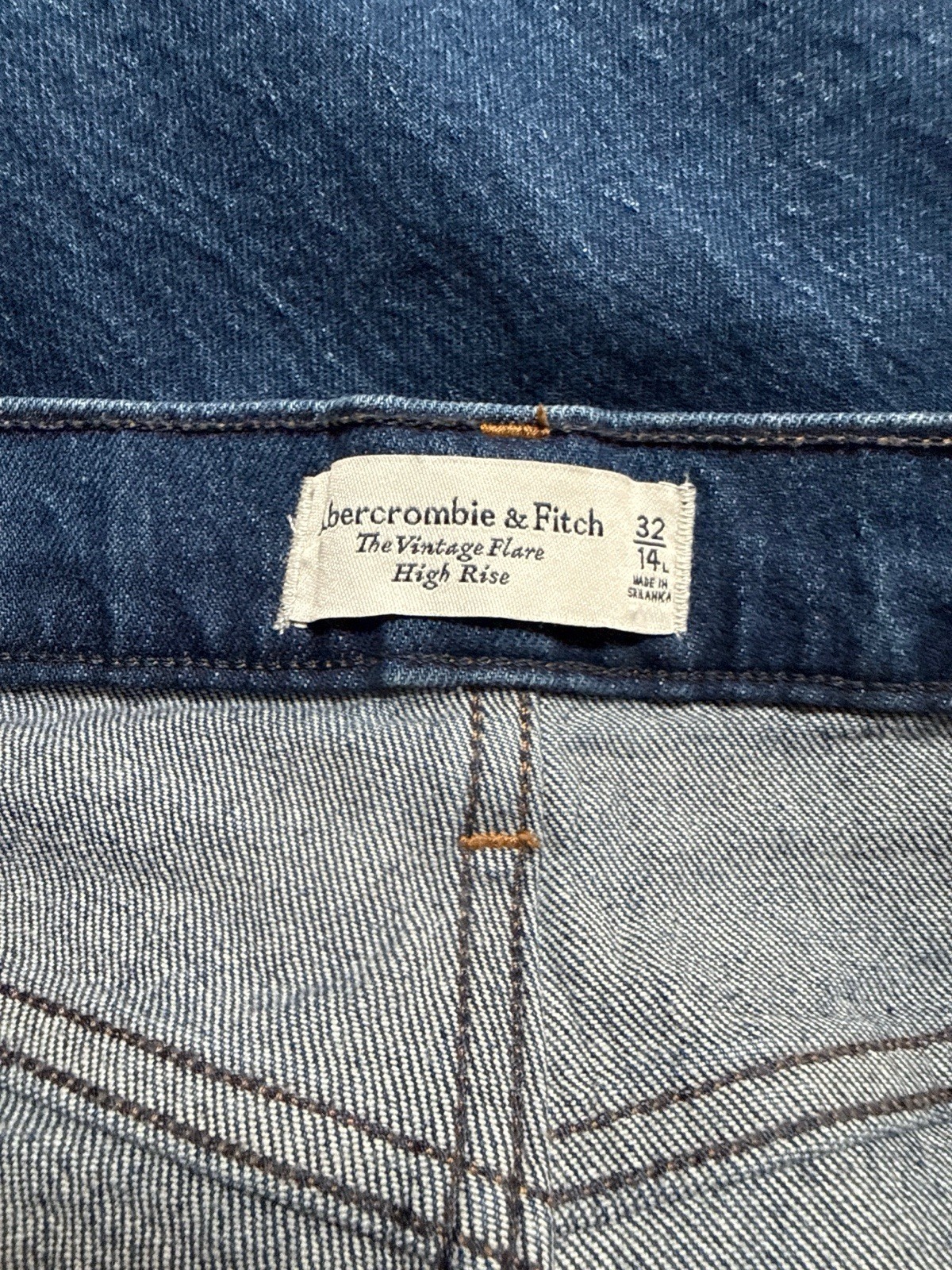 Abercrombie & Fitch High Rise Jeans Womens Size 32 14L Long Blue Stretch