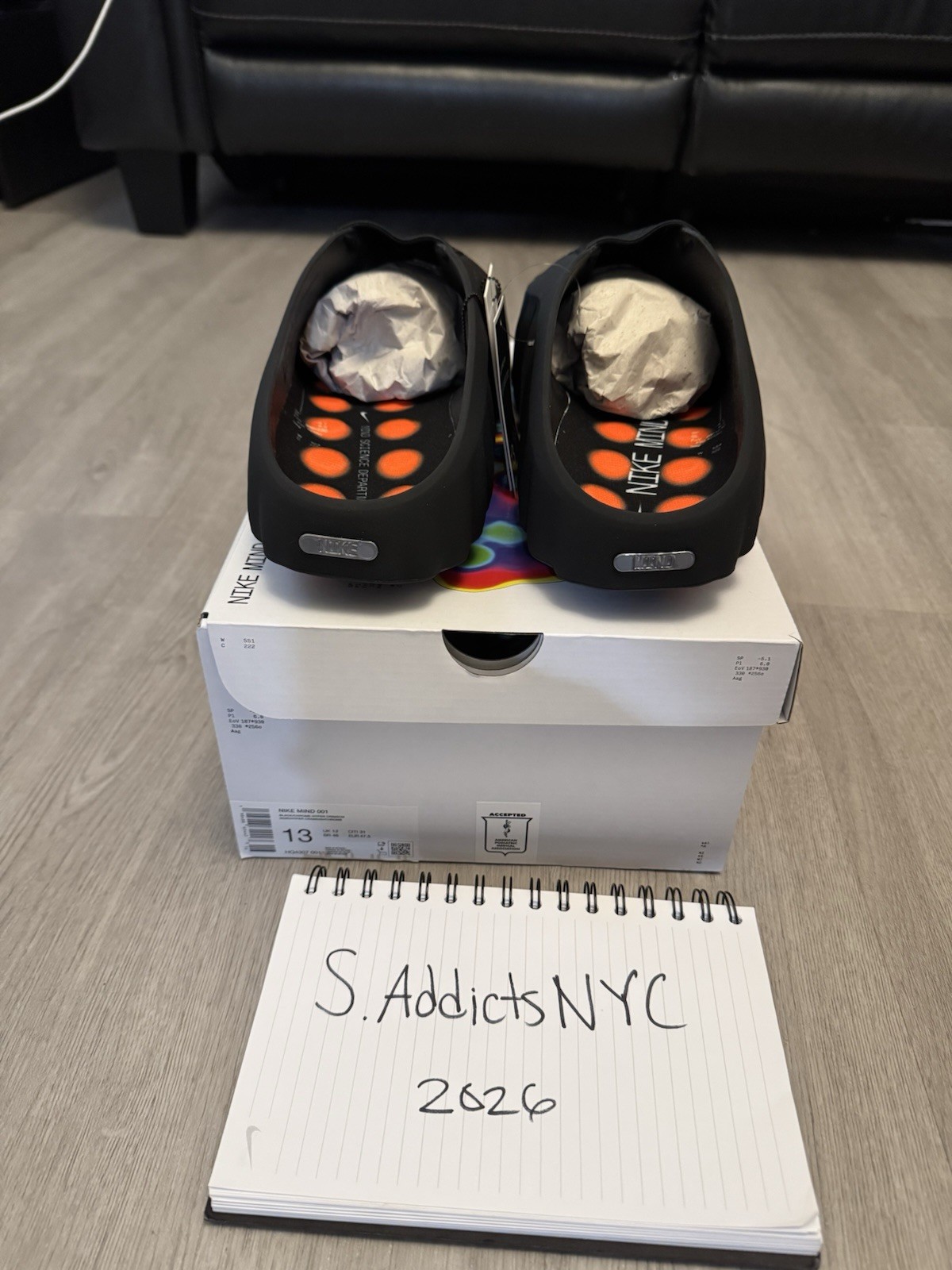 Nike Mind 001 Slide ‘Black Chrome’ (HQ4307-001) Size 13