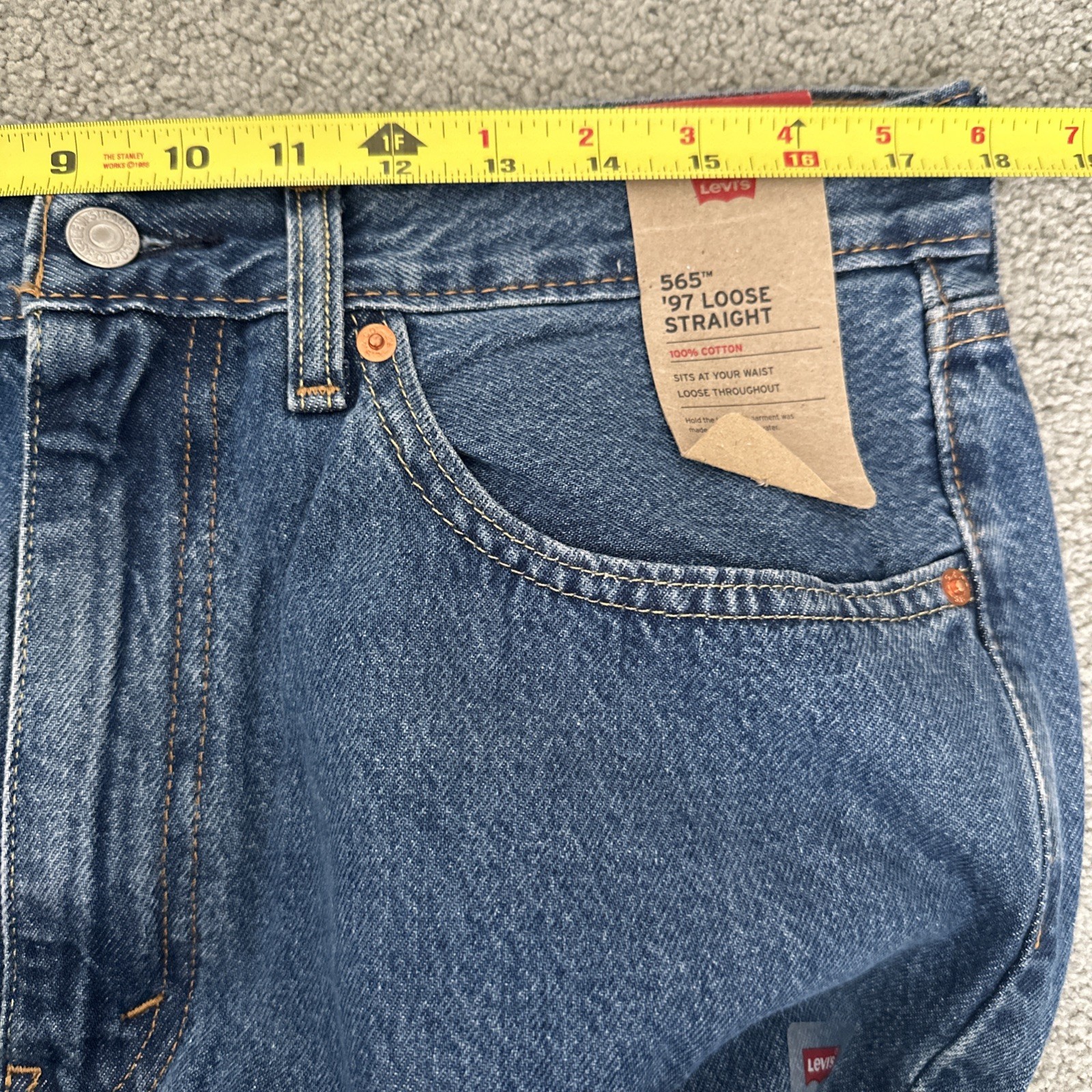 Levi’s 565 97 Loose Straight Fit Cotton Denim Men’s Sz. 34W x 33L See Desc New
