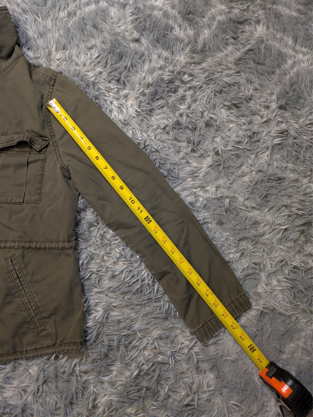 Old Navy Military Jacket M Olive Green Canvas Full Zip Drawstring Utility Coat