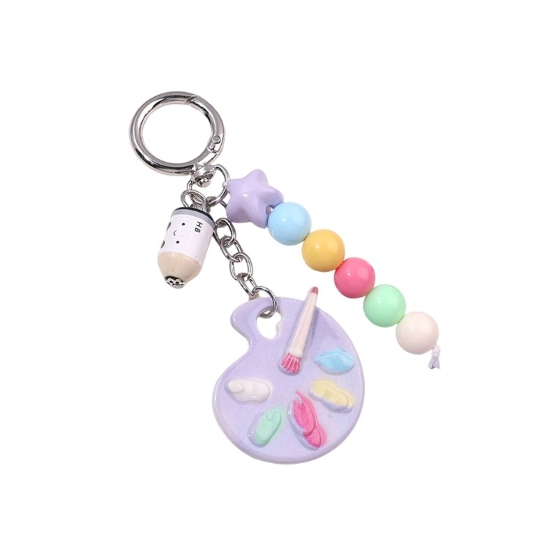 Car Keychain Women Lovely Keychain Bag Charm Artist Palette Keychain Accessories