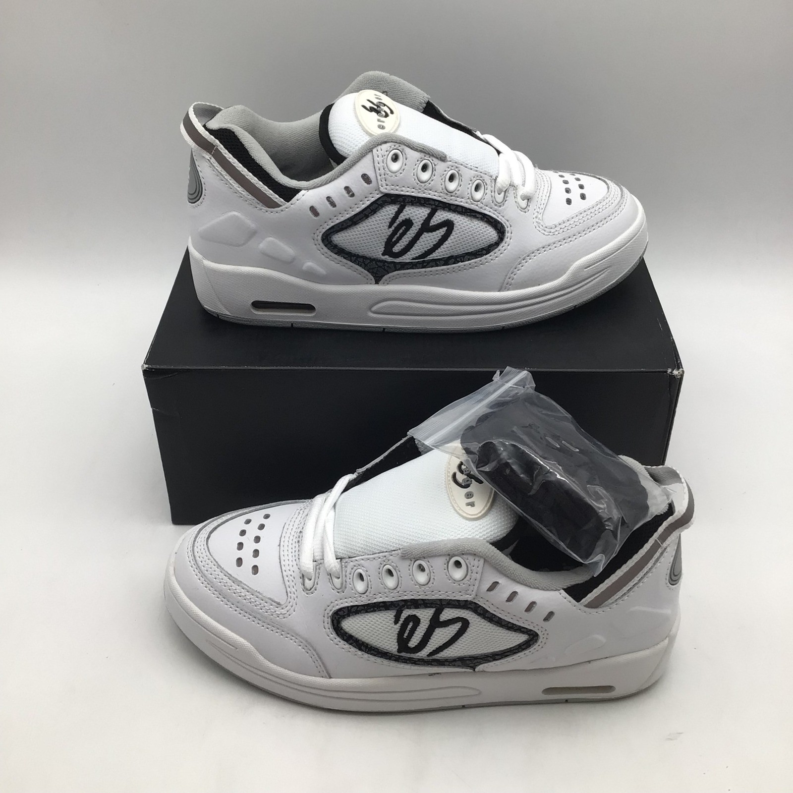 es Creager Mens Skate Inspired Shoes White Grey Black 5102000062 Size 7 NEW